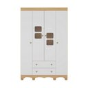 Ver imagem 7 de Guarda-roupa Infantil 122cm com Vidro 4 Portas e 2 Gavetas Luna Multimóveis Mp4413 Madeirado/branco