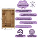 Ver imagem 3 de Guarda-roupa Infantil 122cm com Vidro 4 Portas e 2 Gavetas Luna Multimóveis Mp4413 Madeirado/branco