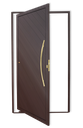 Ver imagem 1 de Porta Pivotante Lamb.Savana c/Puxador D. Sup.Marrom Corten Dourado 100 Brimak