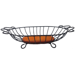 Fruteira de mesa grande oval de ferro e madeira super resistente e espaçosa ótima decoração para coz - 3
