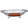 Fruteira de mesa grande oval de ferro e madeira super resistente e espaçosa ótima decoração para coz - 3