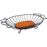 Fruteira de mesa grande oval de ferro e madeira super resistente e espaçosa ótima decoração para coz - 2
