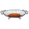 Fruteira de mesa grande oval de ferro e madeira super resistente e espaçosa ótima decoração para coz - 4
