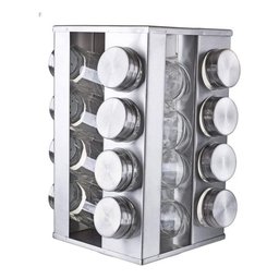 Porta Temperos 16 Peças Inox Giratório Luxo - 4