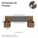 Ver imagem 3 de Cabeceira Extensível Estofada com 2 Mesas de Cabeceira Rustic/Silver Madesa