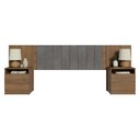 Ver imagem 5 de Cabeceira Extensível Estofada com 2 Mesas de Cabeceira Rustic/Silver Madesa