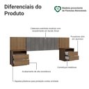 Ver imagem 4 de Cabeceira Extensível Estofada com 2 Mesas de Cabeceira Rustic/Silver Madesa