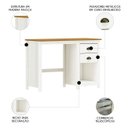 Ver imagem 3 de Escrivaninha 110cm 2 Gavetas Home Office Lázio Branco/freijó F07 - Mpozenato