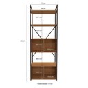 Ver imagem 3 de Estante Alta para Livros com 4 Portas Industrial Canela/Preto Fosco