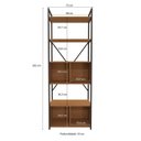 Ver mais imagens de Estante de Livros Industrial em Aço 4 Portas 2 Prateleiras 202x72cm Canela/Preto Fosco