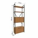 Ver imagem 3 de Estante de Livros Industrial em Aço 4 Portas 2 Prateleiras 202x72cm Canela/Preto Fosco