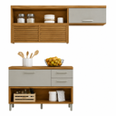Ver imagem 5 de Cozinha Modulada 2 Peças MDF Princesa Ripada Freijó/Off White - Nesher