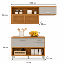 Ver imagem 7 de Cozinha Modulada 2 Peças MDF Princesa Ripada Freijó/Off White - Nesher