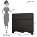 Ver imagem 3 de Cômoda 3 Gavetas Turim Espresso Móveis