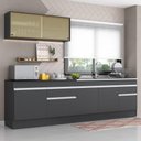 Ver imagem 3 de Armário de Cozinha Compacta 270cm com Rodapé Veneza Multimóveis V2112 Preto/Branco