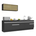 Ver imagem 1 de Armário de Cozinha Compacta 270cm com Rodapé Veneza Multimóveis V2112 Preto/Branco