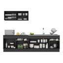 Ver imagem 6 de Armário de Cozinha Compacta 270cm com Rodapé Veneza Multimóveis V2112 Preto/Branco