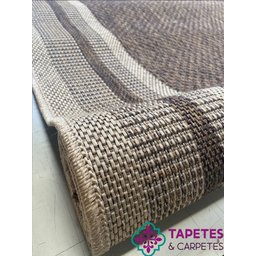 Tapete Sisal Eco Nature Moldura Bege Chumbo 3,00x4,00 - 4