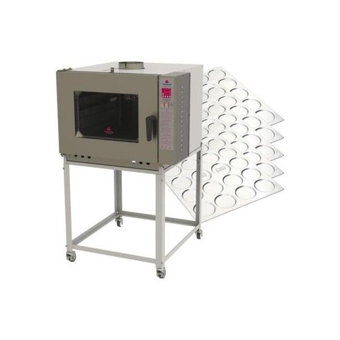 Forno Turbo a Gás 5 Níveis Prp-5000 Bivolt Progas + 5 Assadeiras Pão Hamburguer 20 Cav. Alu.