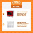 Ver imagem 2 de Kit - Forno Turbo Elétrico Fast Oven Prp-004 220v Vermelho + 4 Assadeiras - Progás