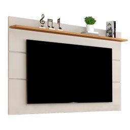 Painel TV 40 42 43 44 48 50 55 58 60 Polegadas Prateleira Sala Quarto Off White/Nature - Vivare 1.6 - 1