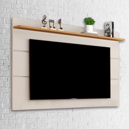 Painel TV 40 42 43 44 48 50 55 58 60 Polegadas Prateleira Sala Quarto Off White/Nature - Vivare 1.6 - 2