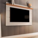 Ver imagem 2 de Painel 1,80 m Para TV ate 72 Pol. com Prateleira Vivare New Off White/Nature - Germai
