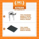 Ver imagem 3 de KIT Camping 10 - Fogareiro Fogão F2B10P Redondo 40cm Duplo de Pé + Chapa Bifeteira 50cm - Progás