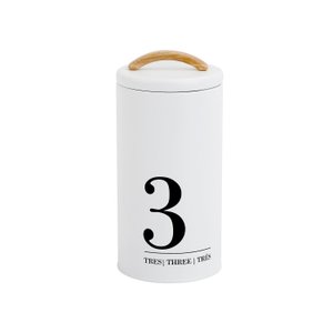 Pote Lata Porta Alimentos Cookies, Biscoitos 1,50 L Metalla N3 Branco