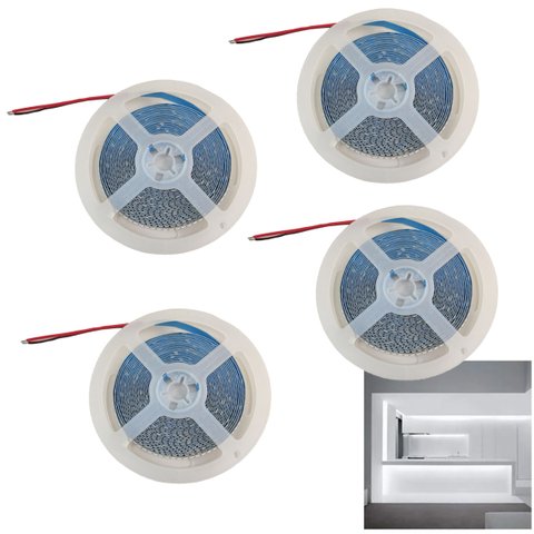 Fita Led 6500k 5 Metros 16w 240 Leds Kit 4 Unidades Quarto Sala Casa Apartamento Iluminaçao Teto Reb