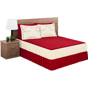 Kit 3 Peças Colcha Cama Casal Queen Delicado Sofisticado Microfibra Poliester