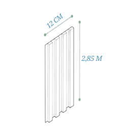 Painel Ripado Poliestireno 12x120x2850mm - 0,35m² - Formix 3d:gray - 3 Painel Ripado Poliestireno 12x120x2850mm - 0,35m² - Formix 3d:gray - 3