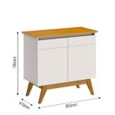 Ver imagem 5 de Buffet Classic 2 Portas Sem Espelho 64333 Off-White/Nature