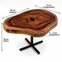 Ver imagem 7 de Mesa de Centro Bolacha Rústica Madeira Maciça Borda Viva Resinada