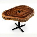Ver imagem 2 de Mesa de Centro Bolacha Rústica Madeira Maciça Borda Viva Resinada