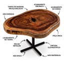 Ver mais imagens de Mesa de Centro Bolacha Rústica Madeira Maciça Borda Viva Resinada