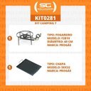 Ver imagem 3 de Kit Camping 7 - Fogareiro Fogão F2B10 Redondo 40cm Duplo de Mesa + Chapa Bifeteira 50cm - Progás