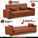 Ver imagem 4 de Sofá Cama Decorativo 210cm Beesley Pu Nozes - Gran Belo
