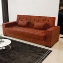 Ver imagem 2 de Sofá Cama Decorativo 210cm Beesley Pu Nozes - Gran Belo