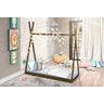 Cama Infantil Montessoriana Cabana Madeira Maciça Cor Imbuia - 2