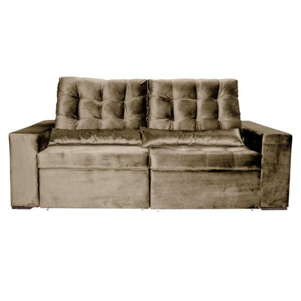 Sofá Fortaleza Retrátil e Reclinável com Pillow Top Rm Moveis Marrom Escuro Pavia 11