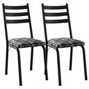 Ver imagem 1 de Kit 2 Cadeiras Tubular Europa 118 Preto Assento Mosaico Silver Artef