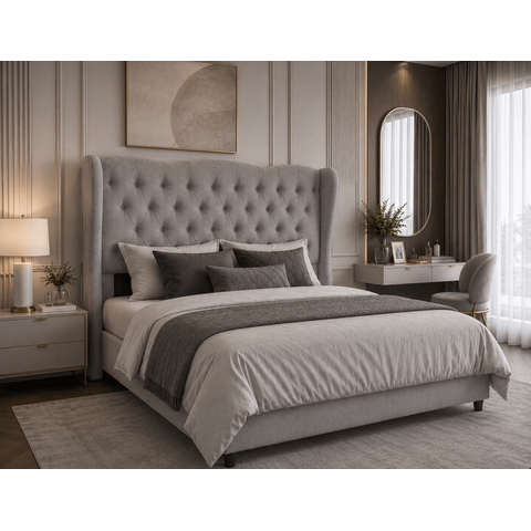 Cabeceira para Cama Box Casal Queen 1.60 Tecido Boucle:Cinza