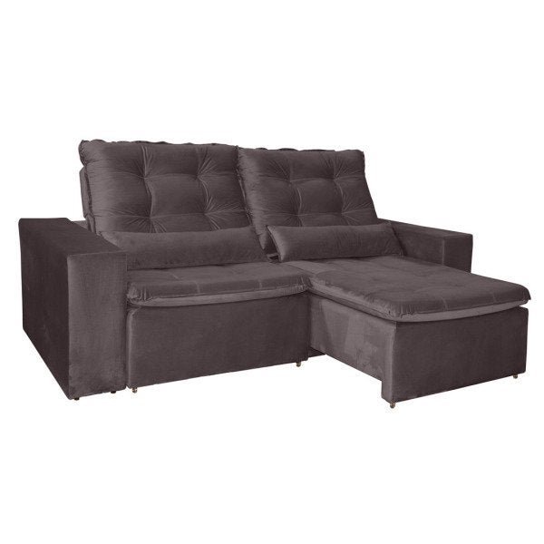 Sofá Monte Carlo Retrátil e Reclinável Marrom Pavia 10 MadeiraMadeira