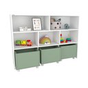 Ver imagem 1 de Estante de Nichos com Baús Natan 2 Baús MDF 130cm Verde Woodcore