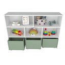 Ver imagem 4 de Estante de Nichos com Baús Natan 2 Baús MDF 130cm Verde Woodcore