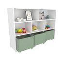 Ver imagem 2 de Estante de Nichos com Baús Natan 2 Baús MDF 130cm Verde Woodcore