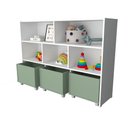 Ver imagem 3 de Estante de Nichos com Baús Natan 2 Baús MDF 130cm Verde Woodcore