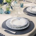 Ver imagem 5 de Aparelho de Jantar em Porcelana Decorada 24 Peças Tramontina Azzura 6 Pessoas Mesa Posta