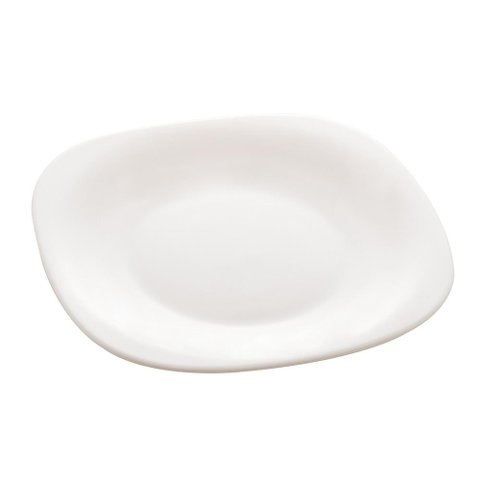 Prato para Sobremesa de Vidro Opalino Carine White 19cm